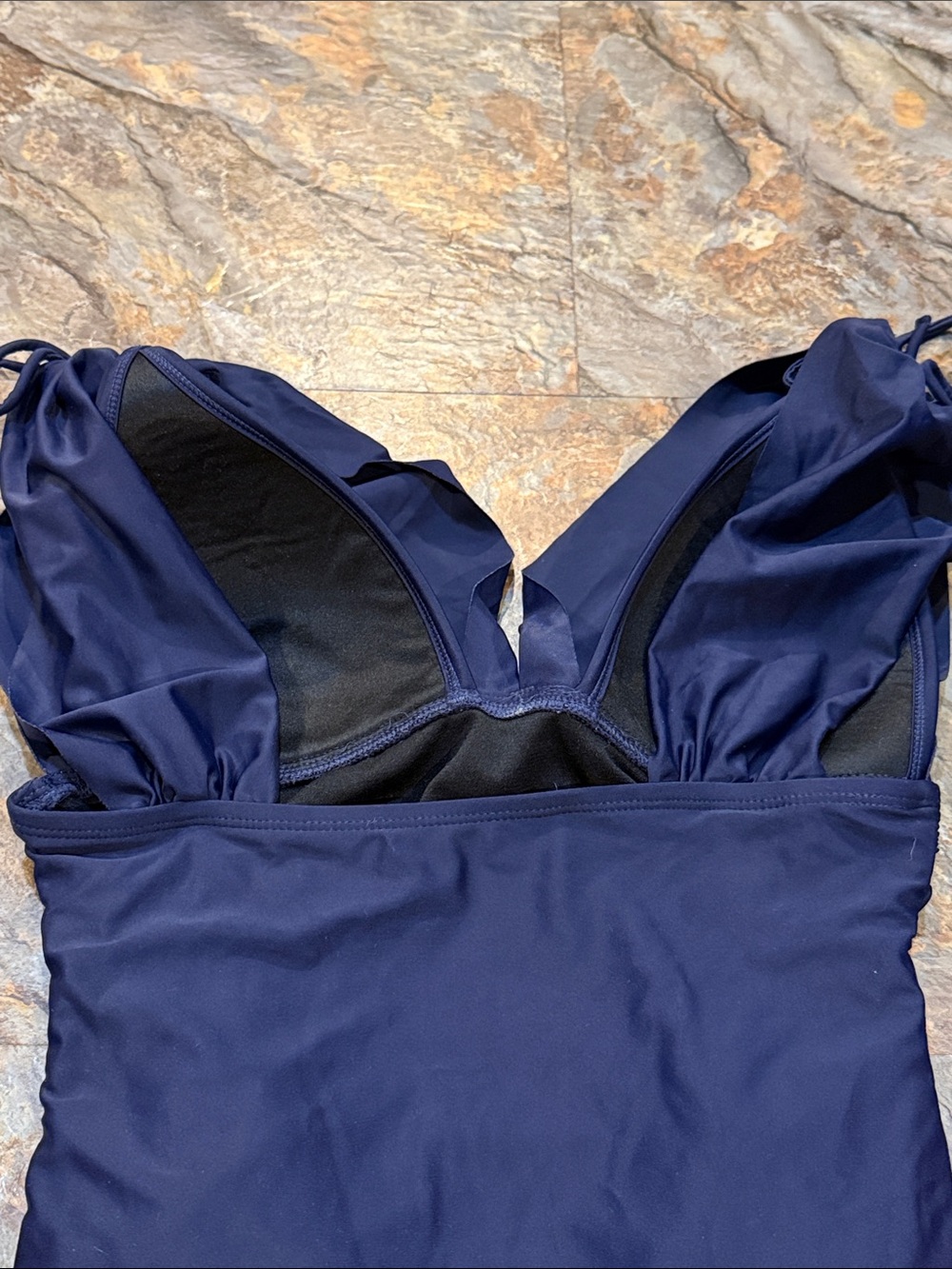 Women’s size 8 Navy One-Piece Swimsuit with Adjustable Straps - Picture 6 of 12